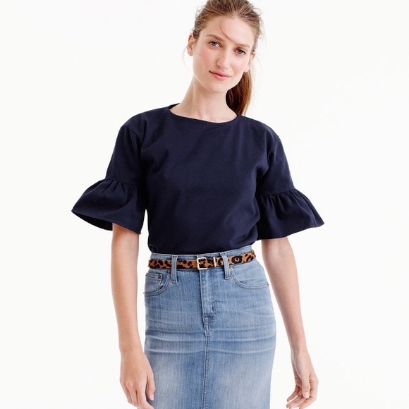 J. Crew Tops - JCrew Ruffle Sleeve Top